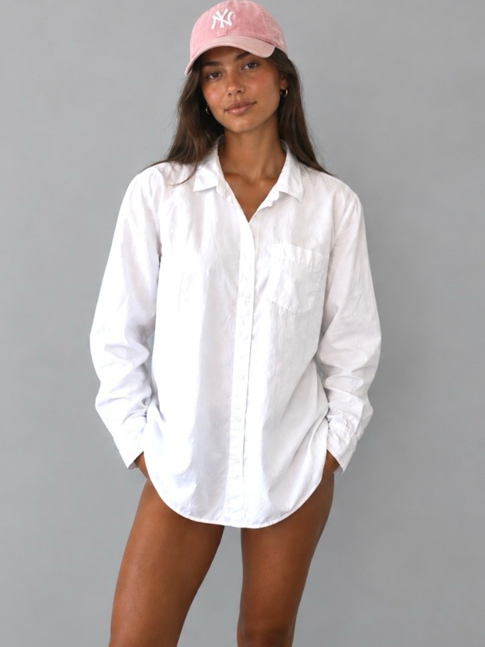 Peter Millar White Cotton Button-Down Long Sleeve Classic Shirt